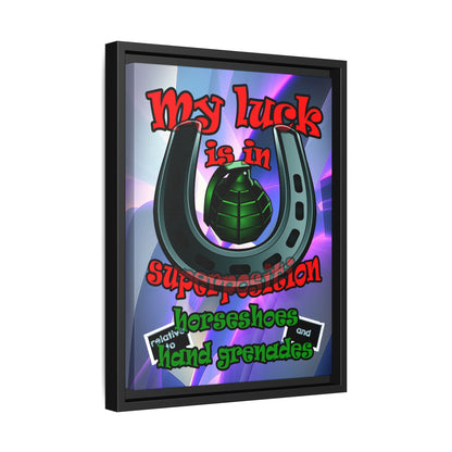 my luck - framed canvas art (grey-pink wave)