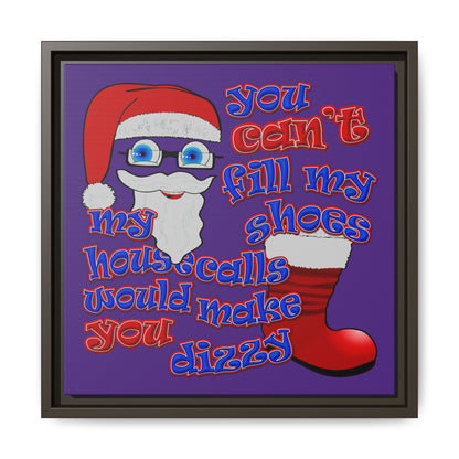 santa's shoes - framed canvas art (purple)