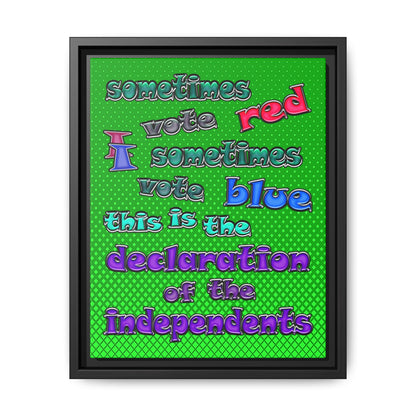 declaration of the independents - framed canvas art (logo green)
