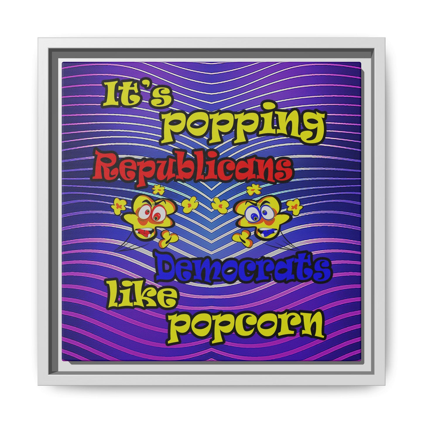 popping like popcorn - framed canvas art (purple wave)