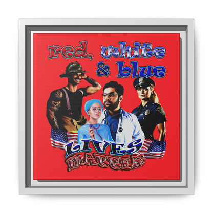 rw&b lives matter - framed canvas art (red)