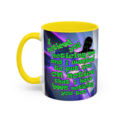 noticed you noticing - Accent Mug (grey-pink wave)
