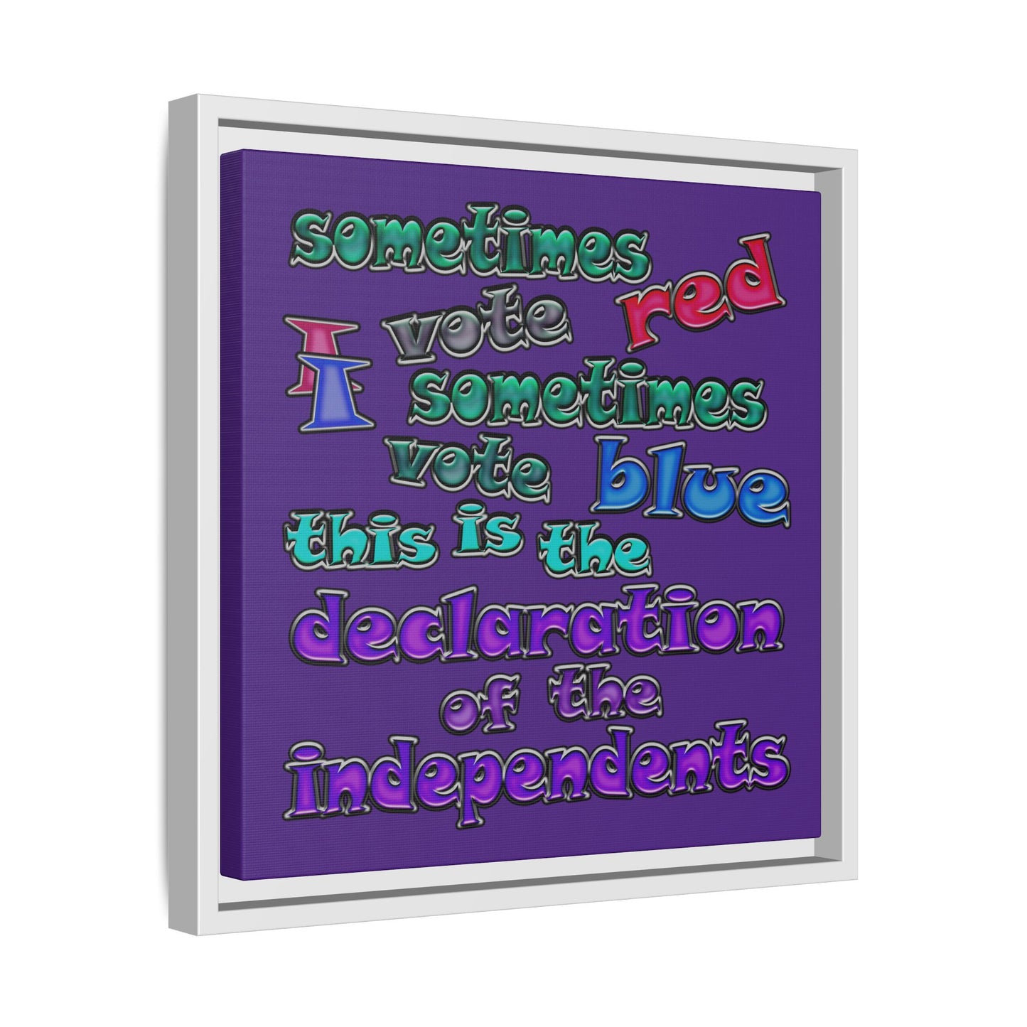 declaration of the independents - framed canvas art (purple)