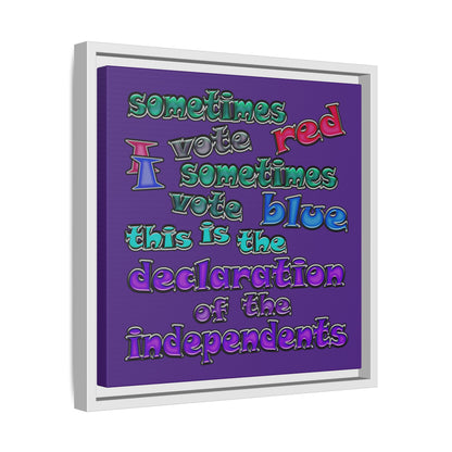 declaration of the independents - framed canvas art (purple)