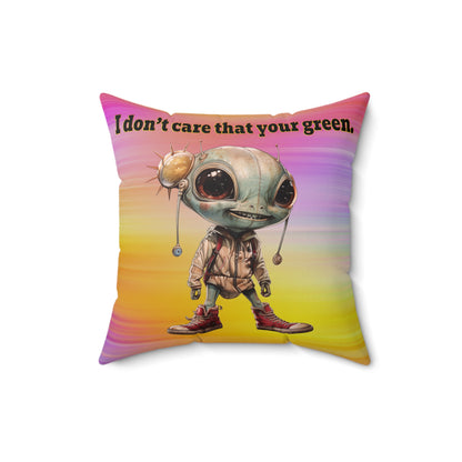 I don't care that your grey - Faux Suede Square Pillow - (color blur)