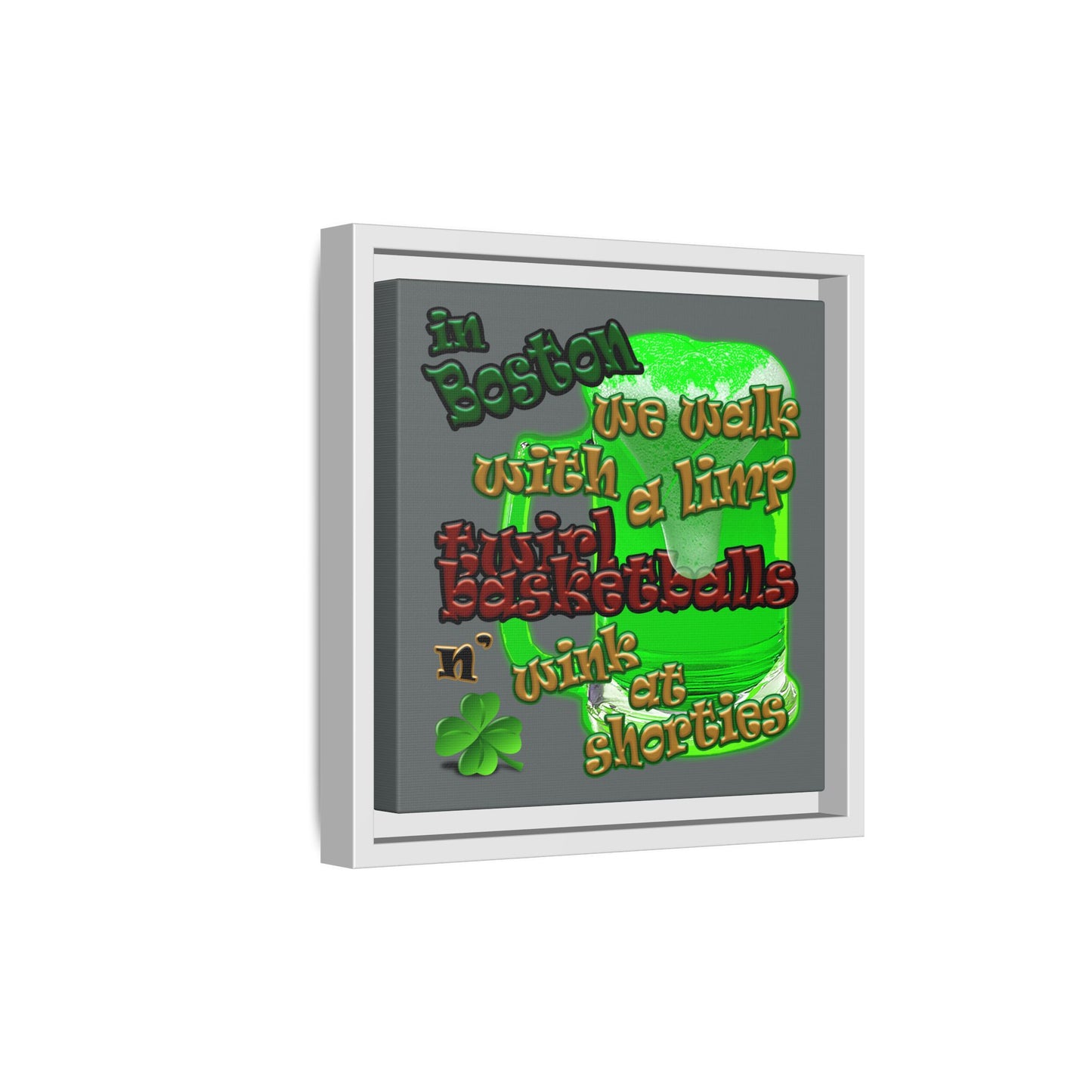 celtics logo - framed canvas art (dark grey)