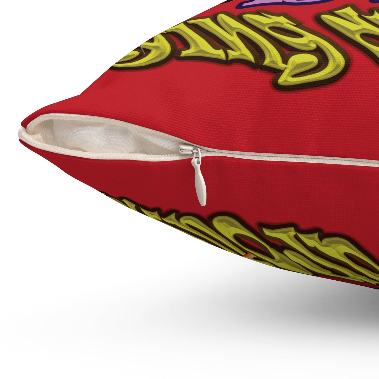 the bum's shit - Spun Polyester Square Pillow - (dark red)