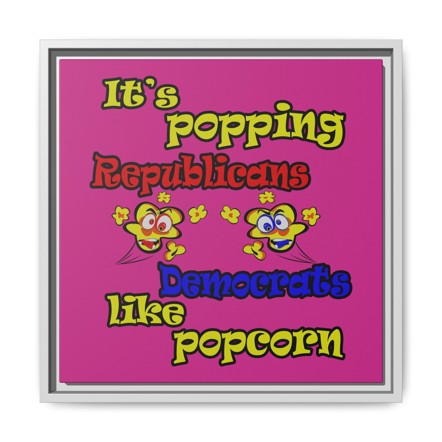 popping like popcorn - framed canvas art (pink)