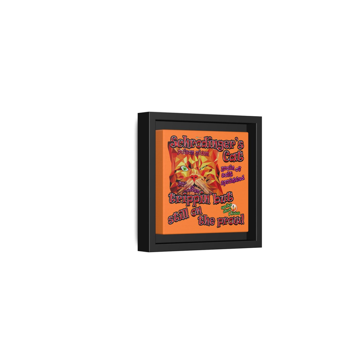 schrodinger's cat - framed canvas art (crusta)