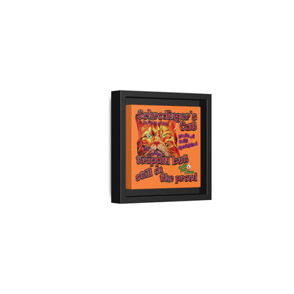 schrodinger's cat - framed canvas art (crusta)