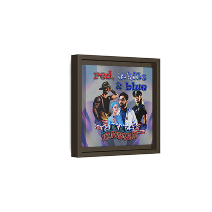rw&b lives matter - framed canvas art (grey-pink wave)