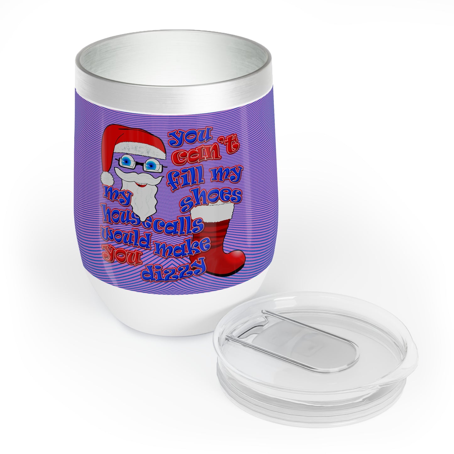 santa's shoes - Chill Wine Tumbler (light blue-purple wave)