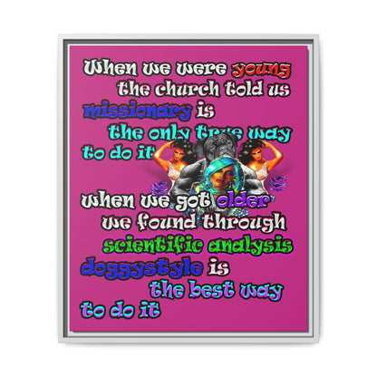 doggystyle - framed canvas art (pink)