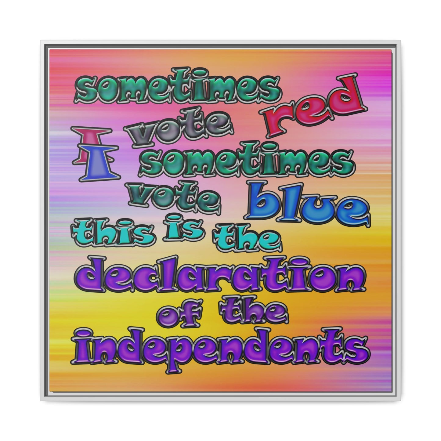 declaration of the independents - framed canvas art (color blur)