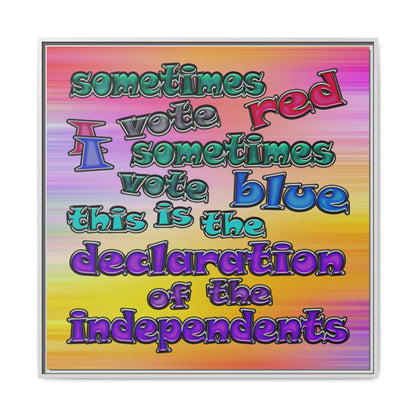 declaration of the independents - framed canvas art (color blur)