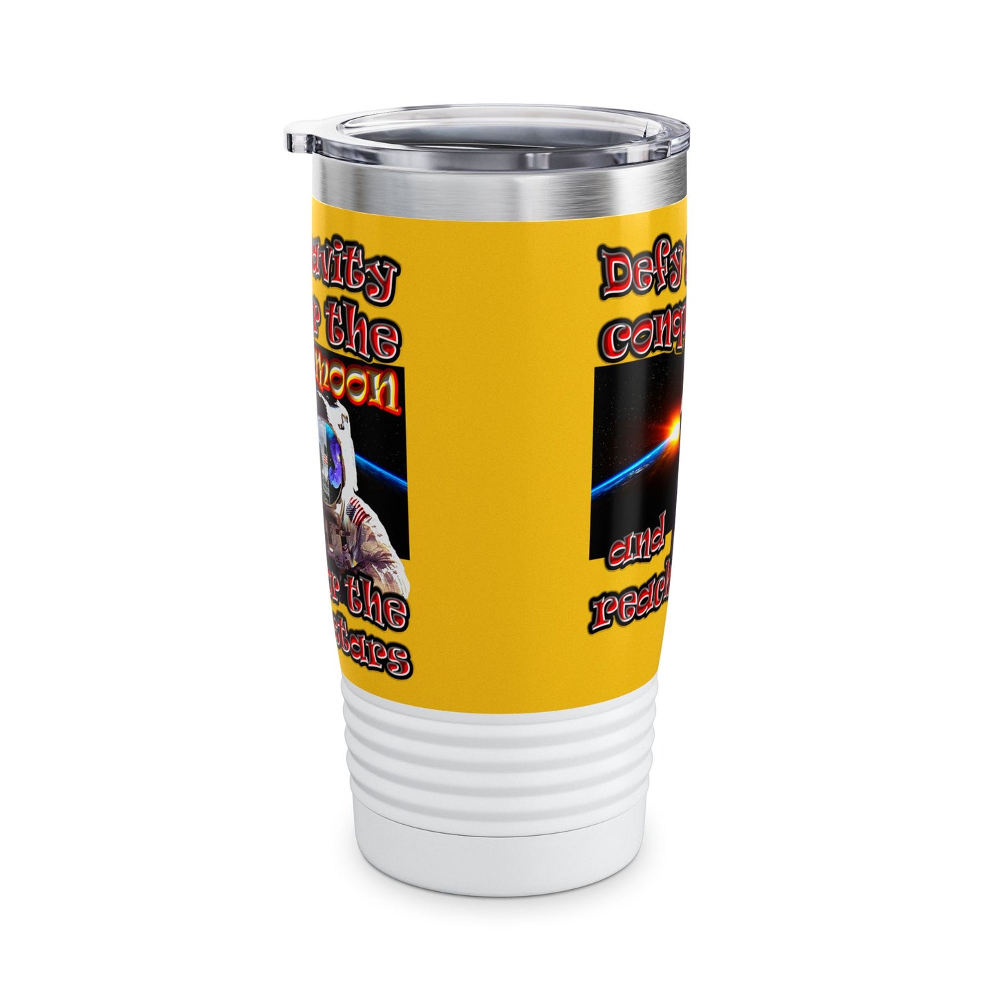 defy conquer reach - Ringneck Tumbler, 20oz (yellow)