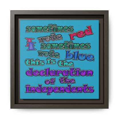 declaration of the independents - framed canvas art (turquoise)