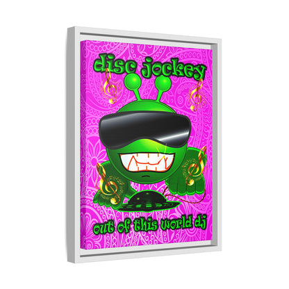 disc jockey - framed canvas art (pink swirl)