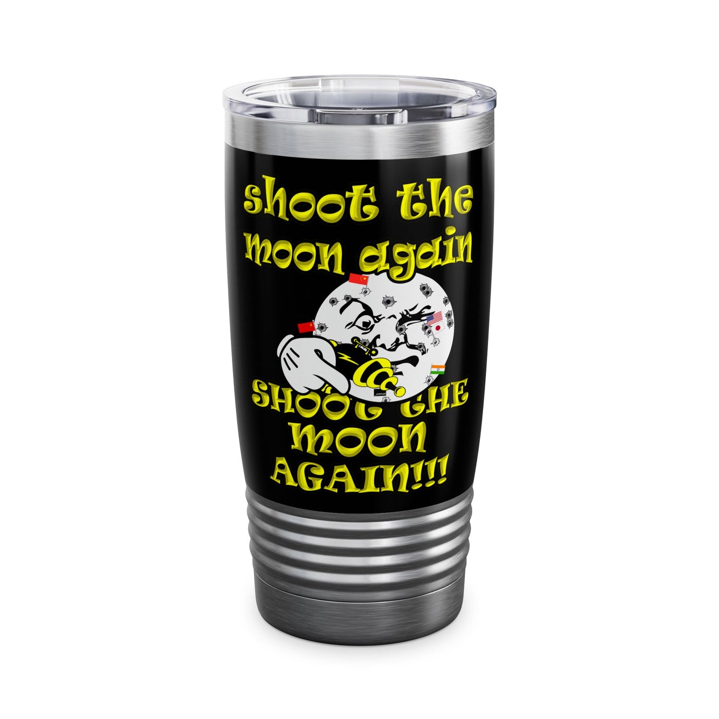 shoot the moon again - Ringneck Tumbler, 20oz (black)
