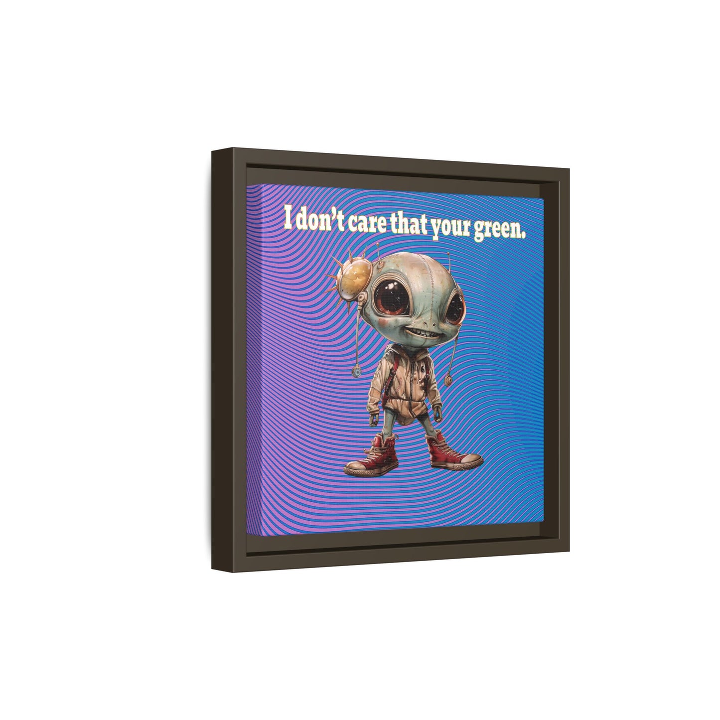 I don't care that your green - framed canvas art (light blue-purple wave)