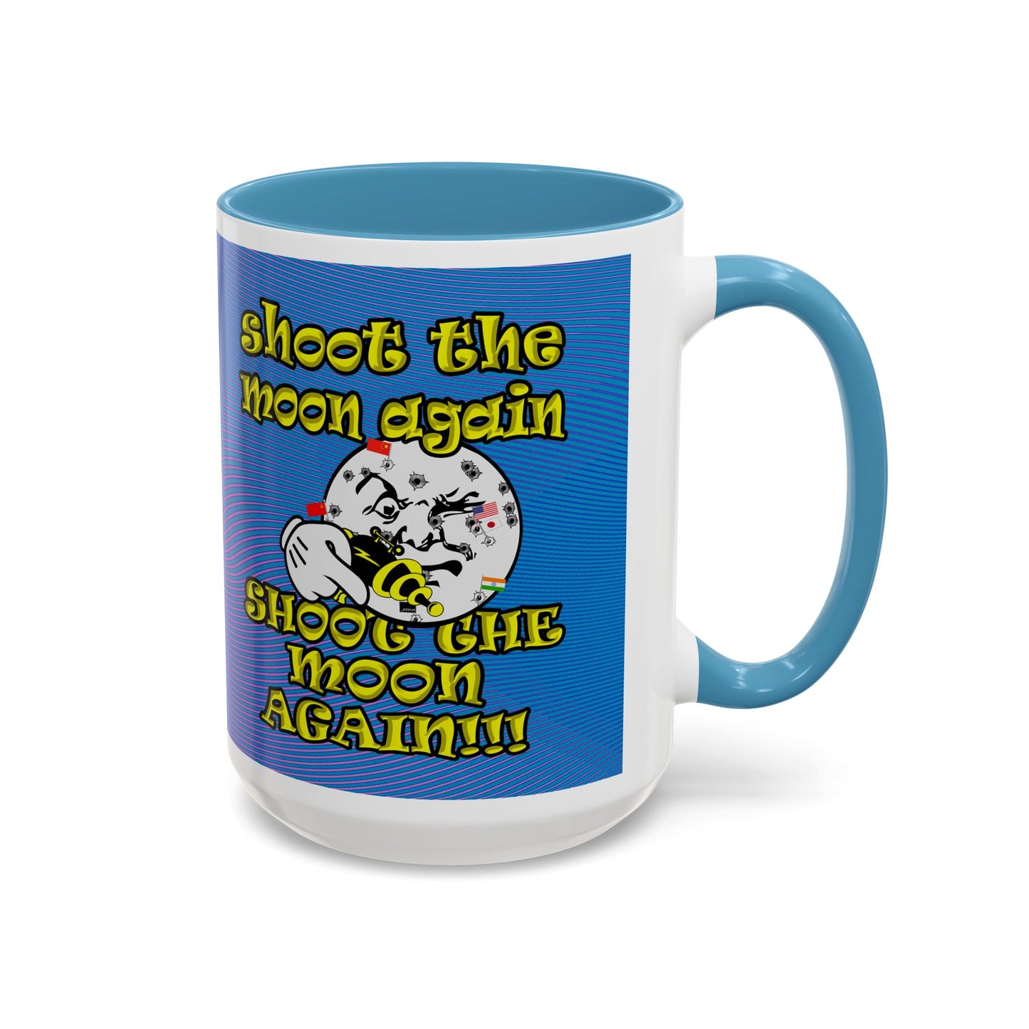 shoot the moon again - Accent Mug (light blue-purple wave)