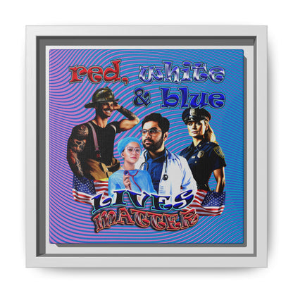 rw&b lives matter - framed canvas art (light blue-purple wave)