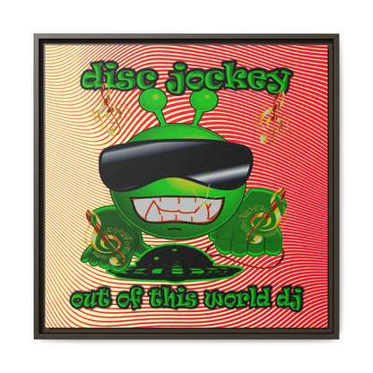 disc jockey - framed canvas art (yellow-orange wave)