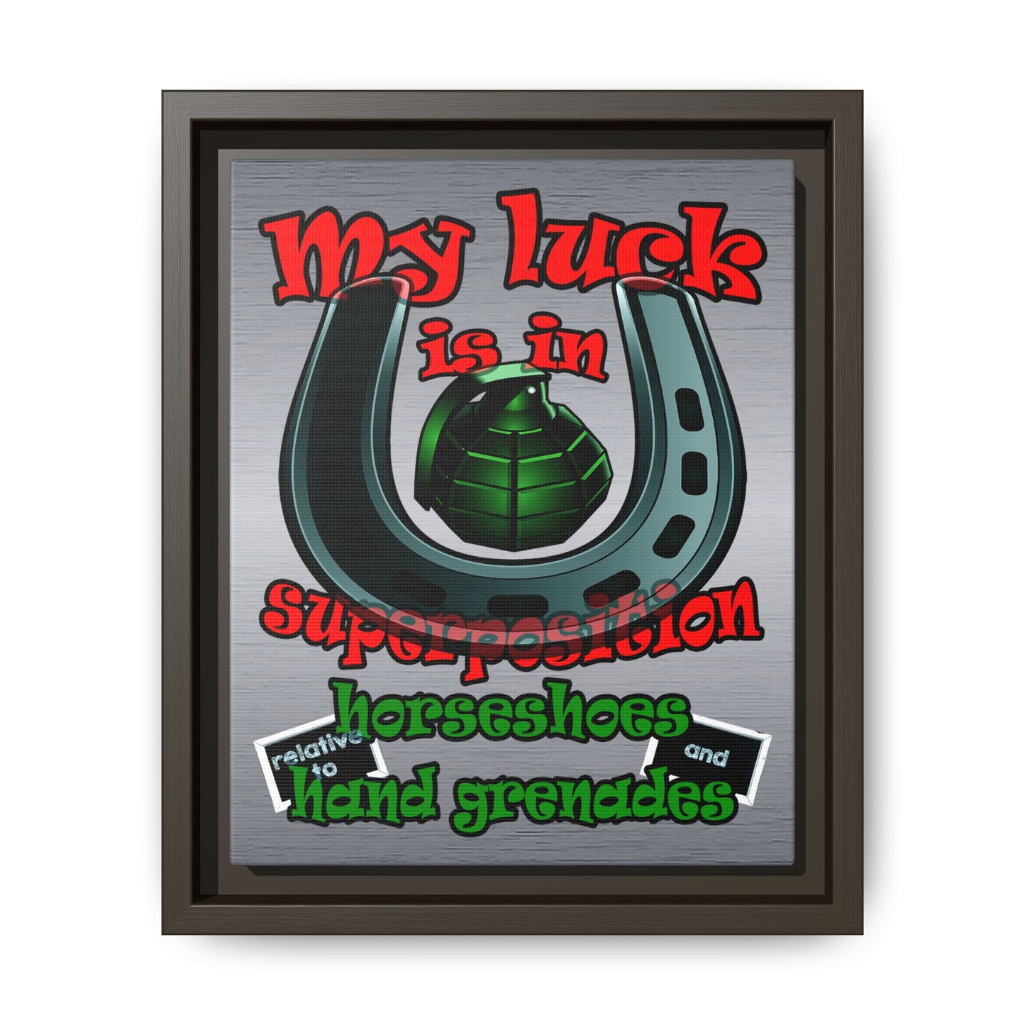 my luck - framed canvas art (brushed nickel)