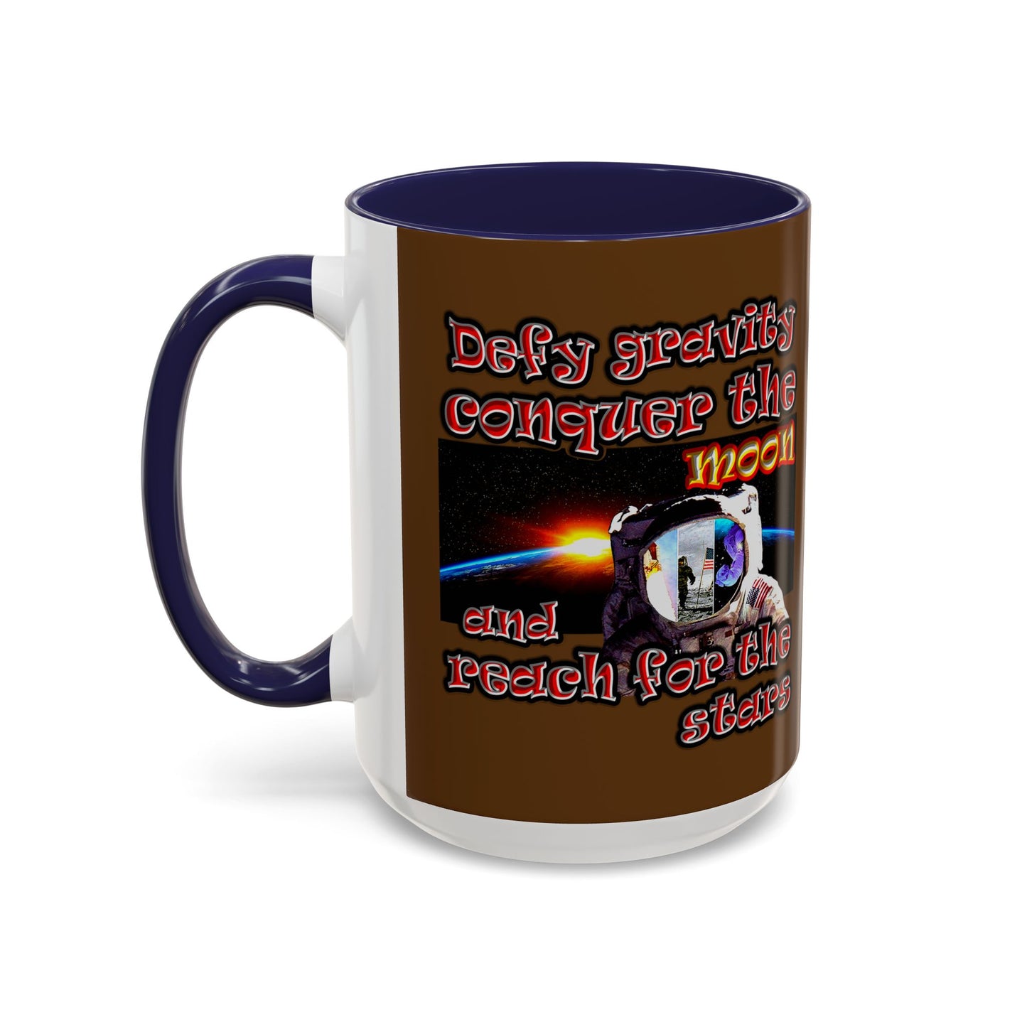 defy conquer reach - Accent Mug (brown)