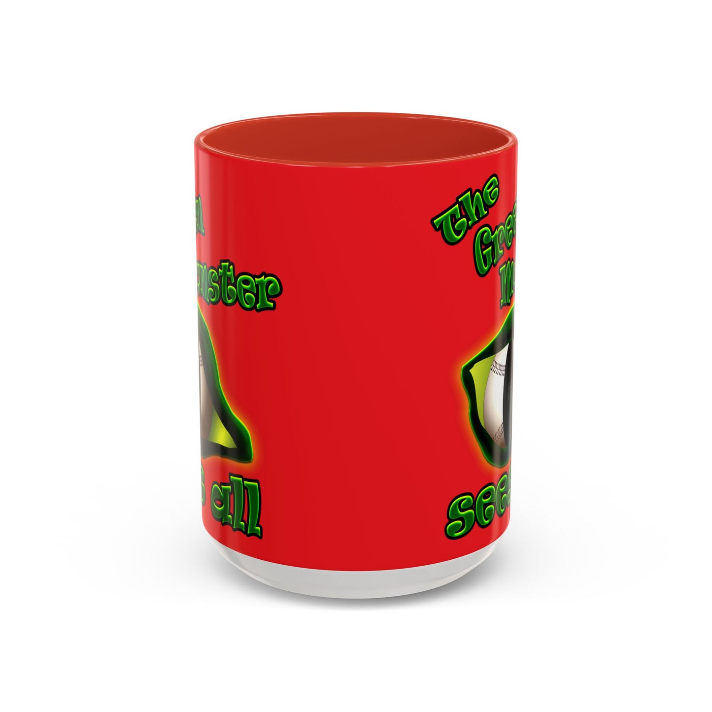 green monster - Accent Mug (red)