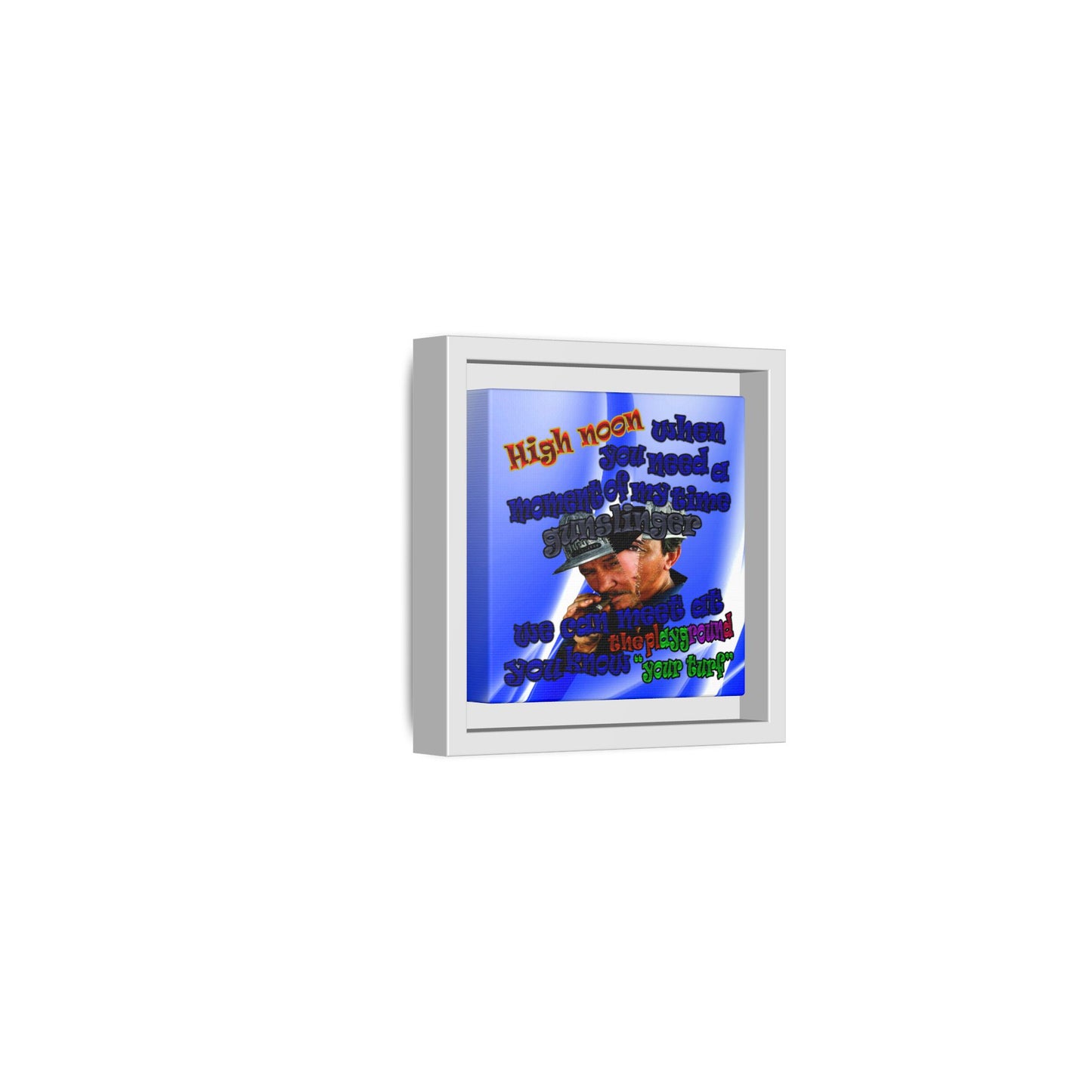 high noon - framed canvas art (blue-white wave)