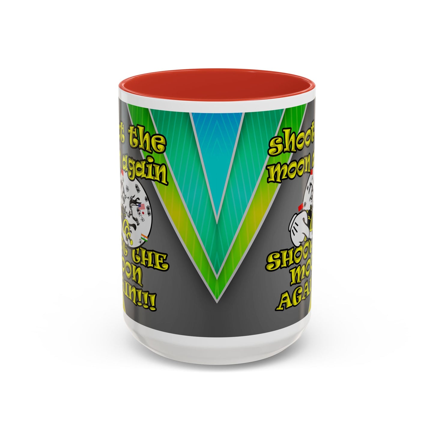shoot the moon again - Accent Mug (rainbow split)