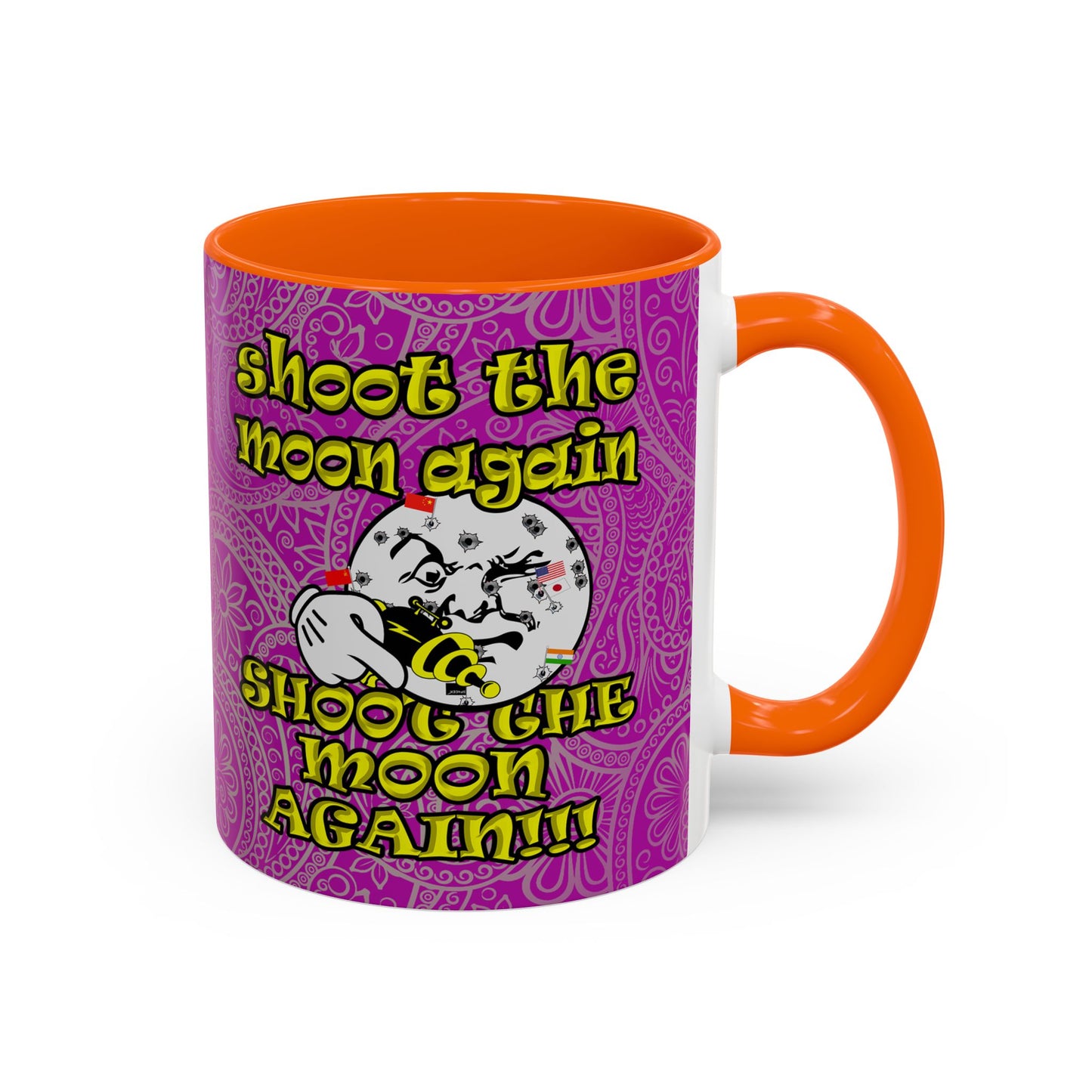 shoot the moon again - Accent Mug (pink swirl)