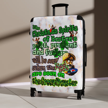 christmas spirits of boston - Suitcase (white marble)