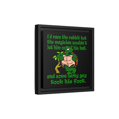 turtle race - framed canvas art (black)