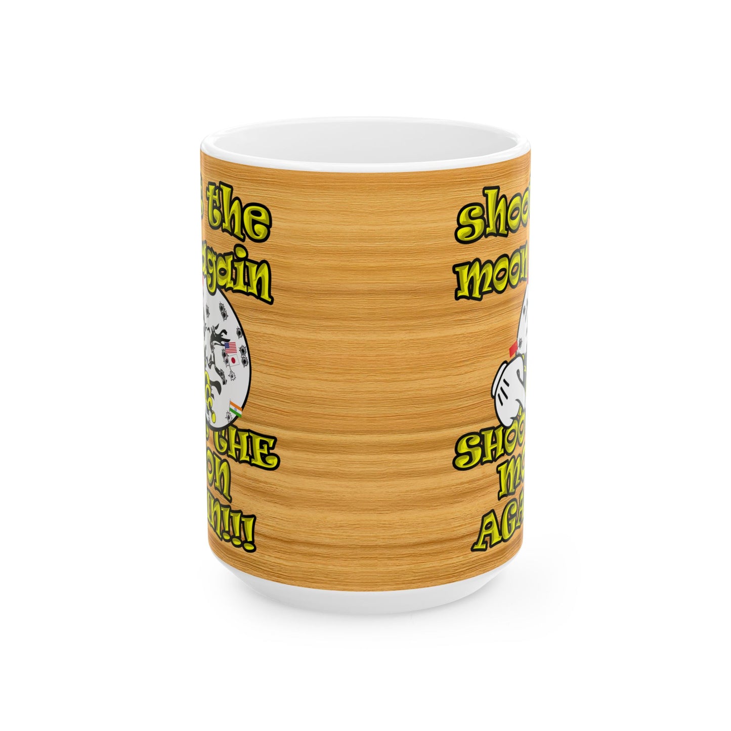 shoot the moon again - White Mug (butterscotch wood finish)