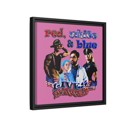 rw&b lives matter - framed canvas art (light pink)