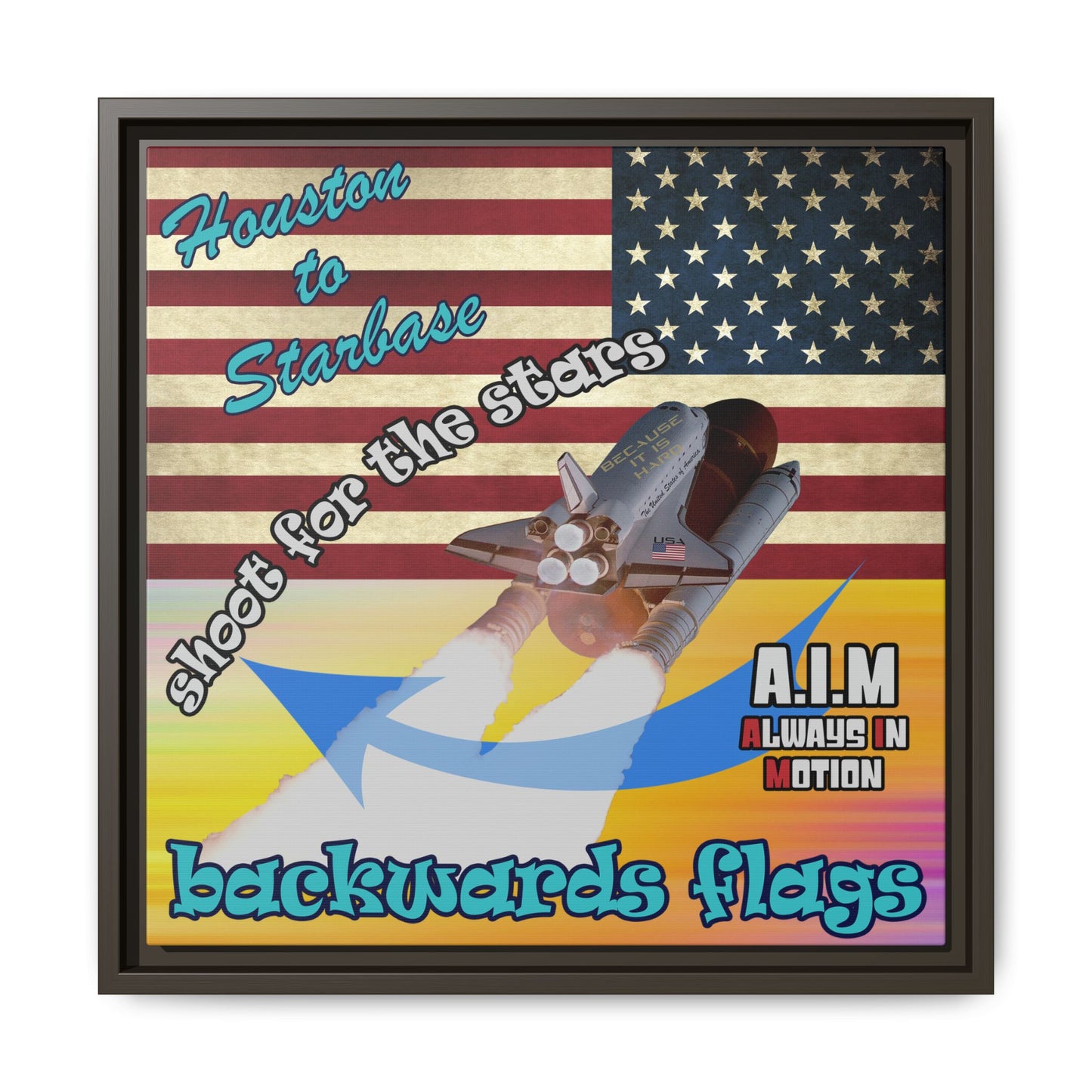 shoot for the stars - framed canvas art (color blur)