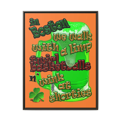 celtics logo - framed canvas art (crusta)