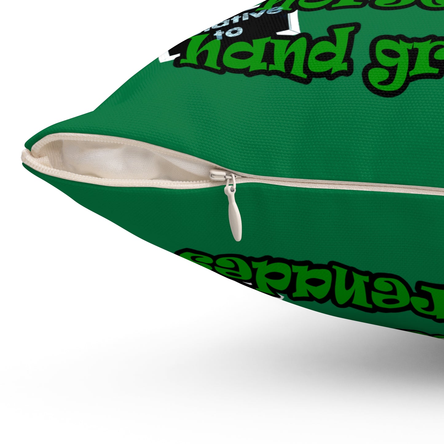 my luck - Spun Polyester Square Pillow - (dark green)