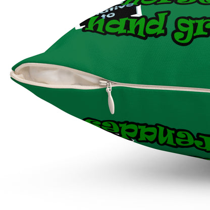 my luck - Spun Polyester Square Pillow - (dark green)