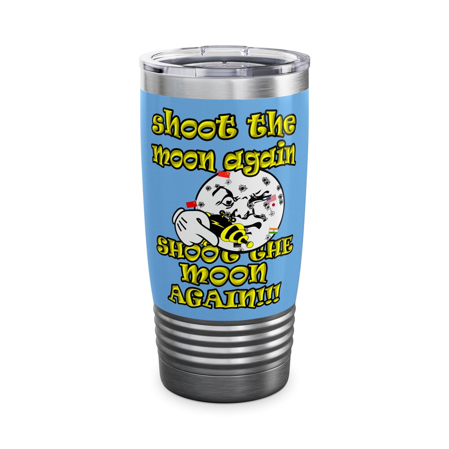 shoot the moon again - Ringneck Tumbler, 20oz (light blue)