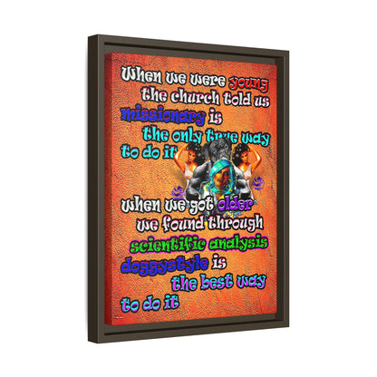 doggystyle - framed canvas art (burnt orange)