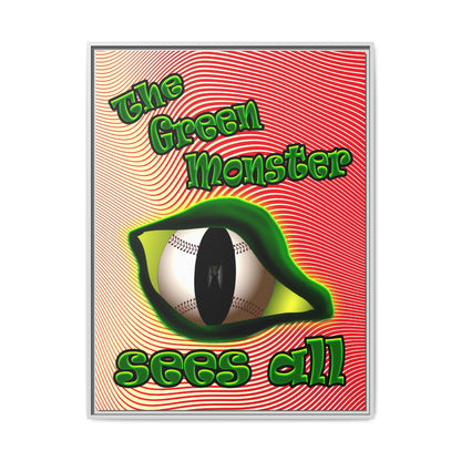 green monster - framed canvas art (yellow-orange wave)