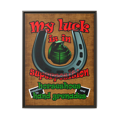 my luck - framed canvas art (brown papyrus)