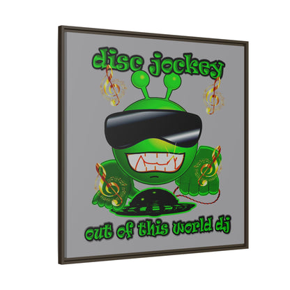 disc jockey - framed canvas art (grey)