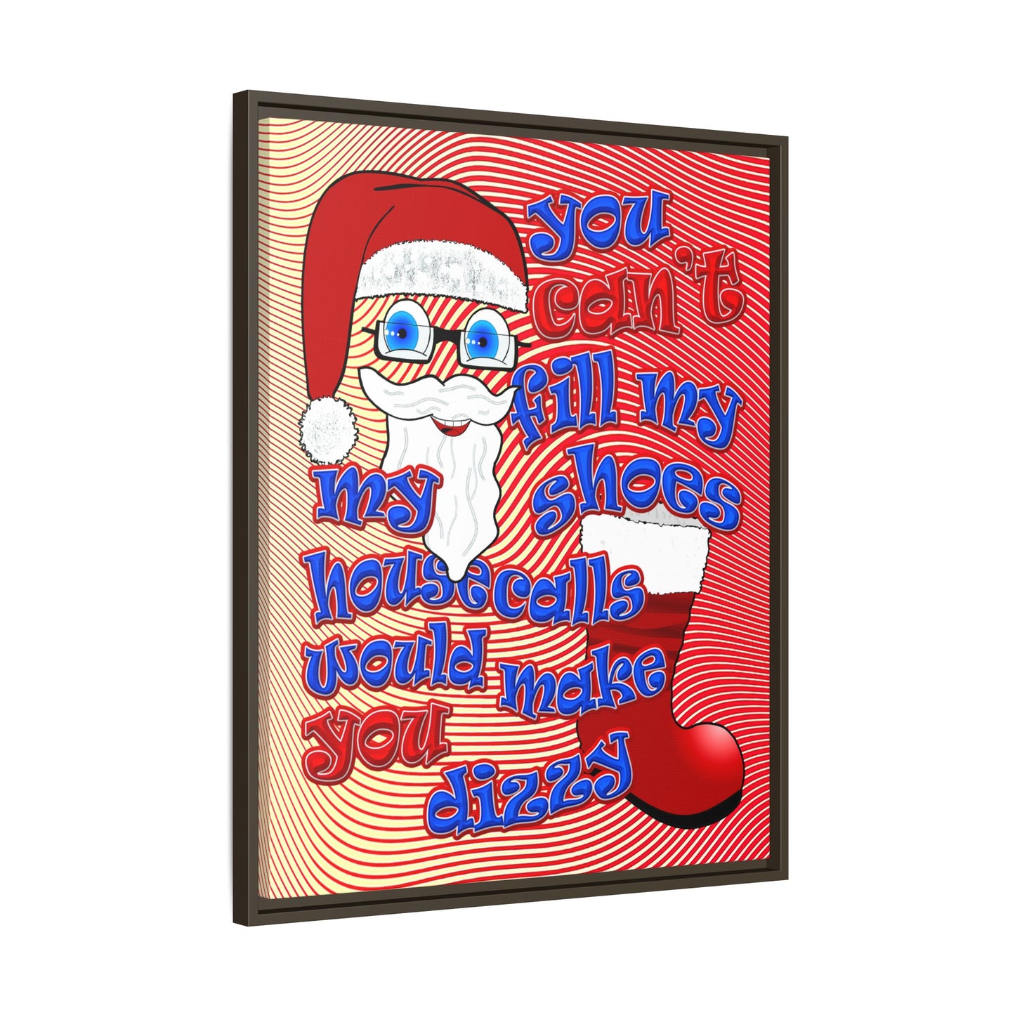 santa's shoes - framed canvas art (yellow-orange wave)