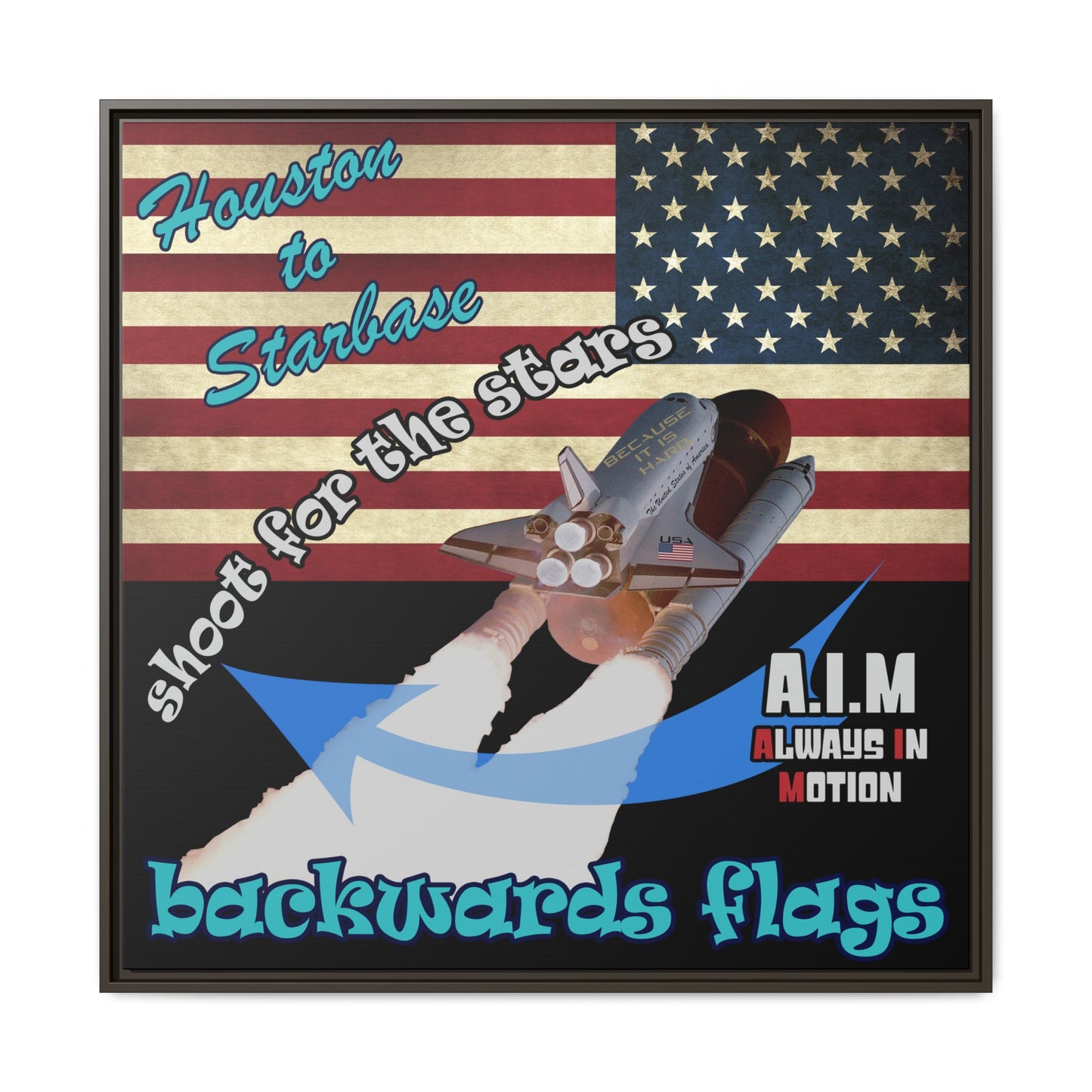 shoot for the stars - framed canvas art (black)