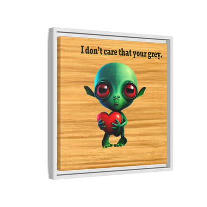 I don't care that your grey - framed canvas art (butterscotch wood finish)