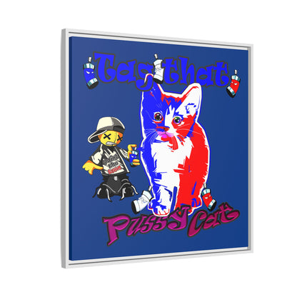 tag that - framed canvas art (dark blue)